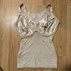 Shapeez silkee long BACK SMOOTHING MINIMIZER BRA & BODY SHAPER large F nude